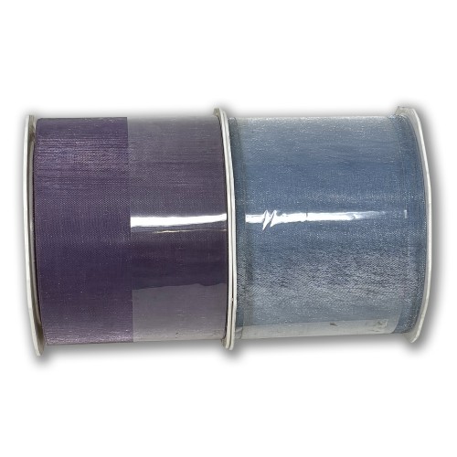 Lavender and Ice Blue Voile Ribbon